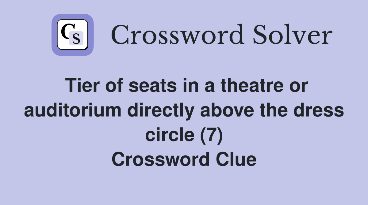 Tier of seats in a theatre or auditorium directly above the dress